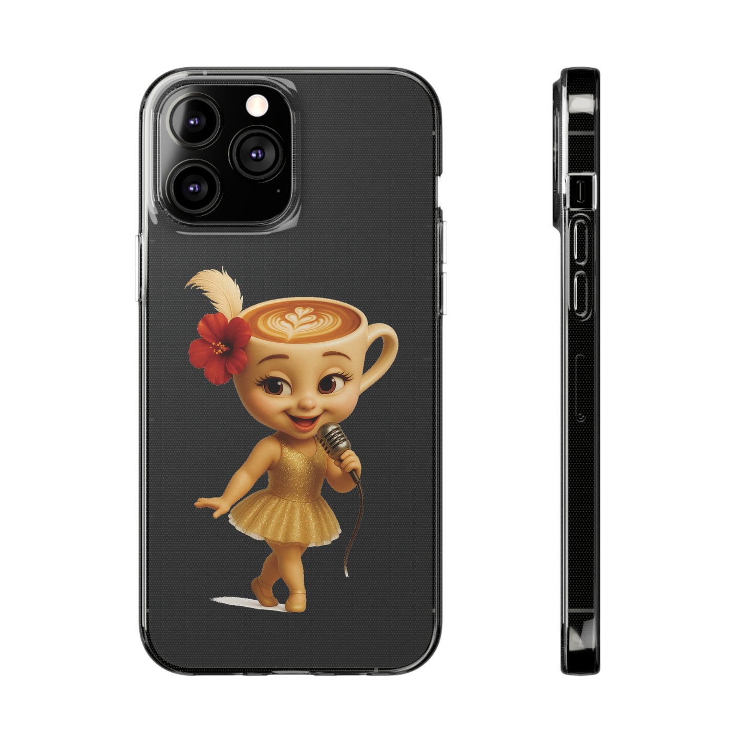 Ballerina Cappuccina Phone Case Transparent - Cute Soft Cases, Fun Gifts