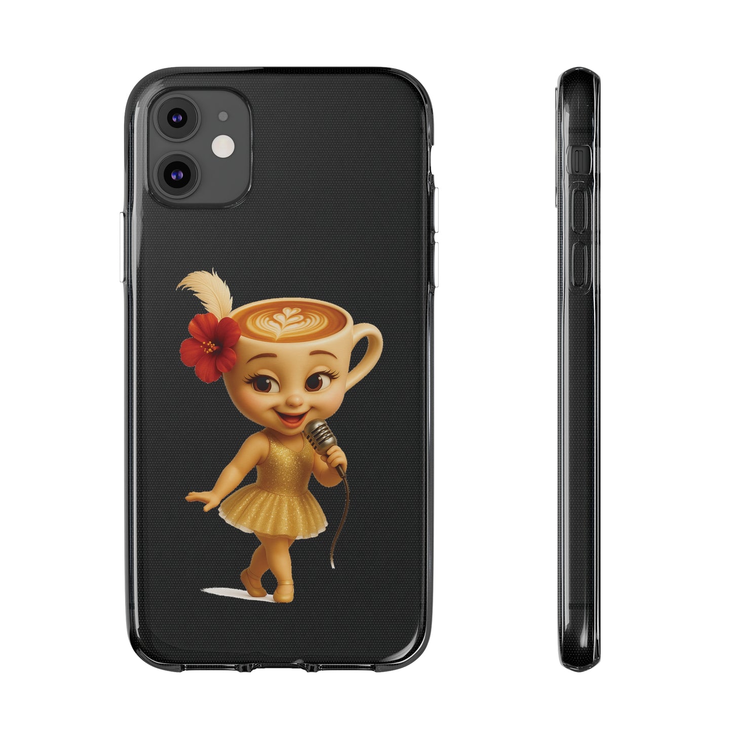 Ballerina Cappuccina Phone Case Transparent - Cute Soft Cases, Fun Gifts