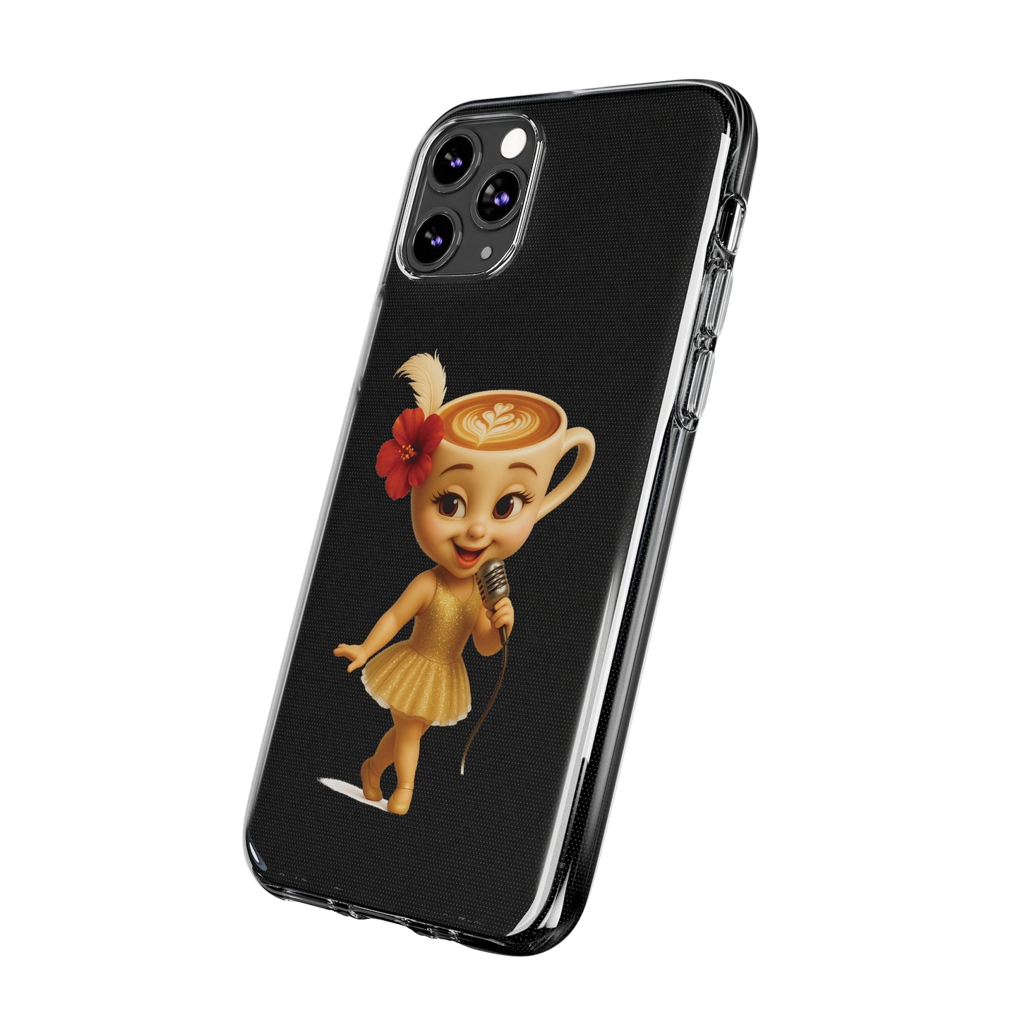 Ballerina Cappuccina Phone Case Transparent - Cute Soft Cases, Fun Gifts
