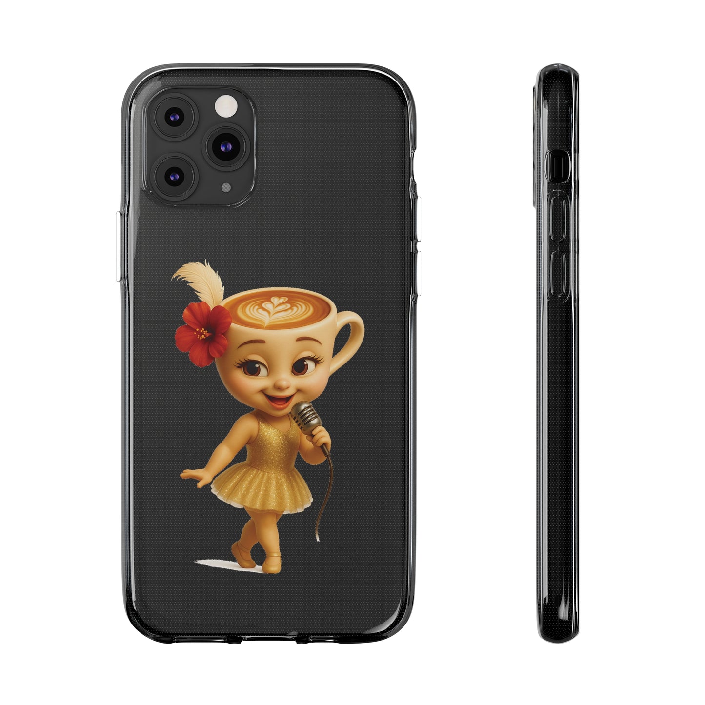 Ballerina Cappuccina Phone Case Transparent - Cute Soft Cases, Fun Gifts