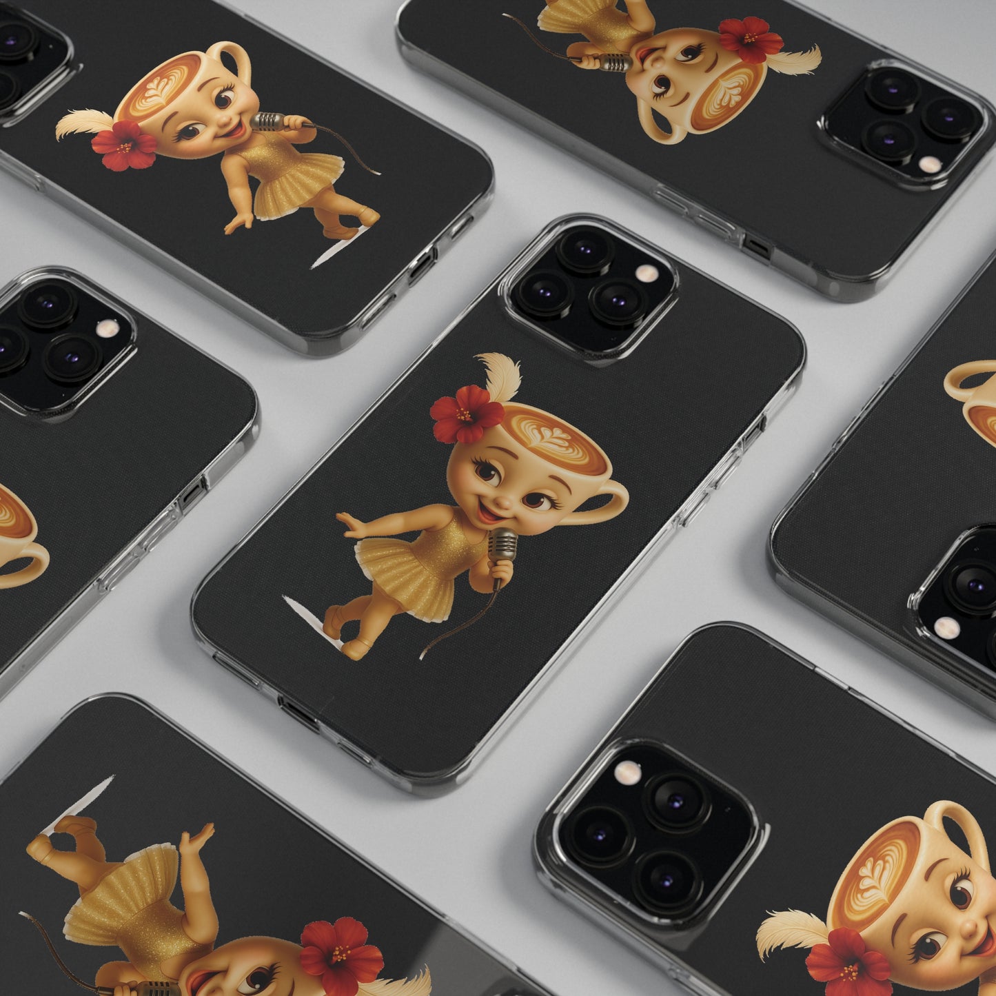 Ballerina Cappuccina Phone Case Transparent - Cute Soft Cases, Fun Gifts