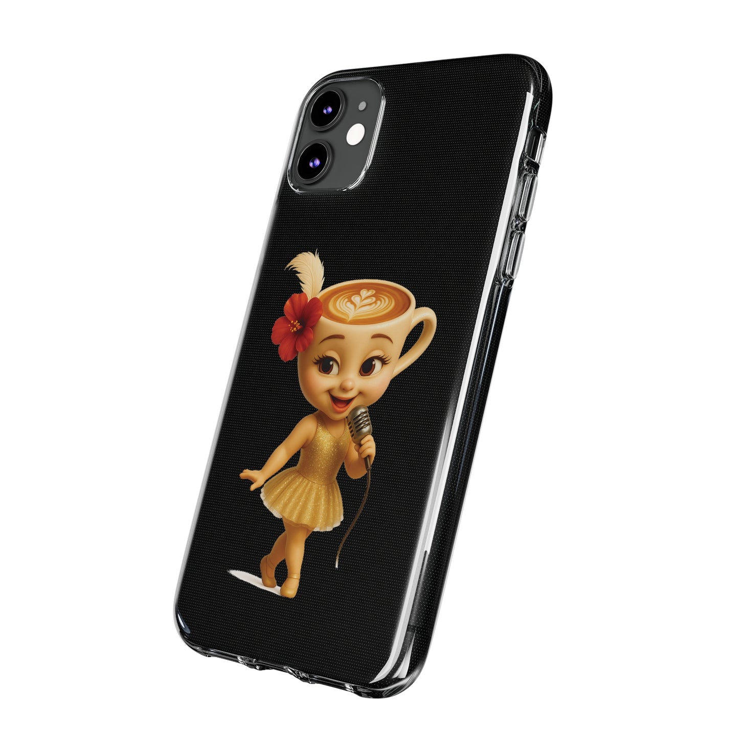 Ballerina Cappuccina Phone Case Transparent - Cute Soft Cases, Fun Gifts